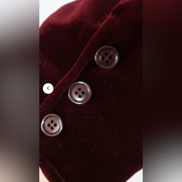 Choice by BUTTE Burgundy Velvet Waist Length Jacket S/M - Picture 3 of 6